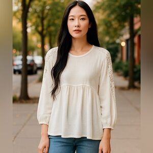 Ella Mara White Blouse Medium New Without Tags